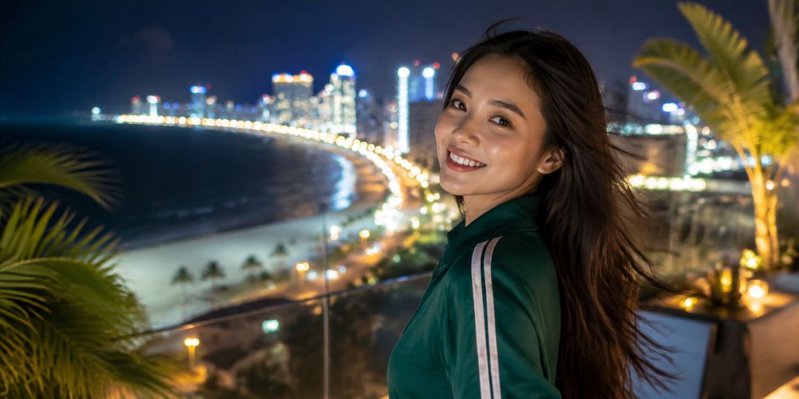 Người chơi cập nhật ứng dụng winci tại bãi biển Đà Nẵng buổi sáng